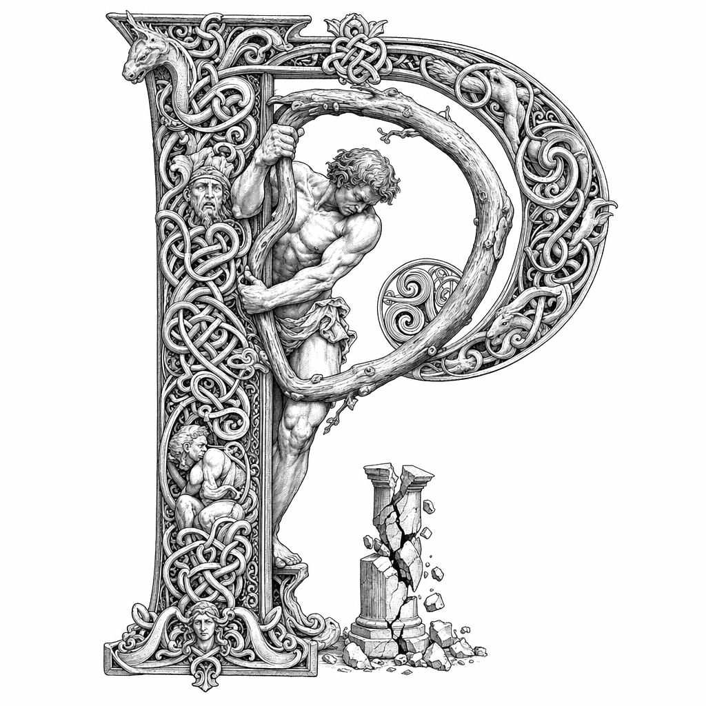 Pascale — lettrine gravée de l'initiale P