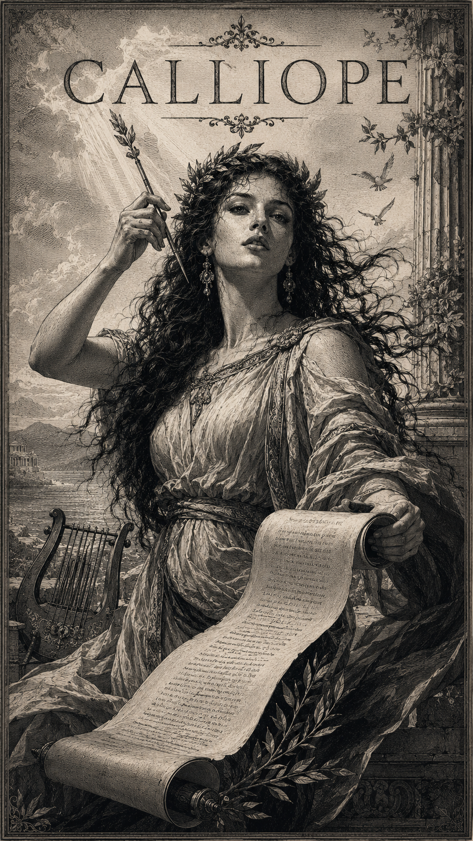 Calliope — portrait gravé