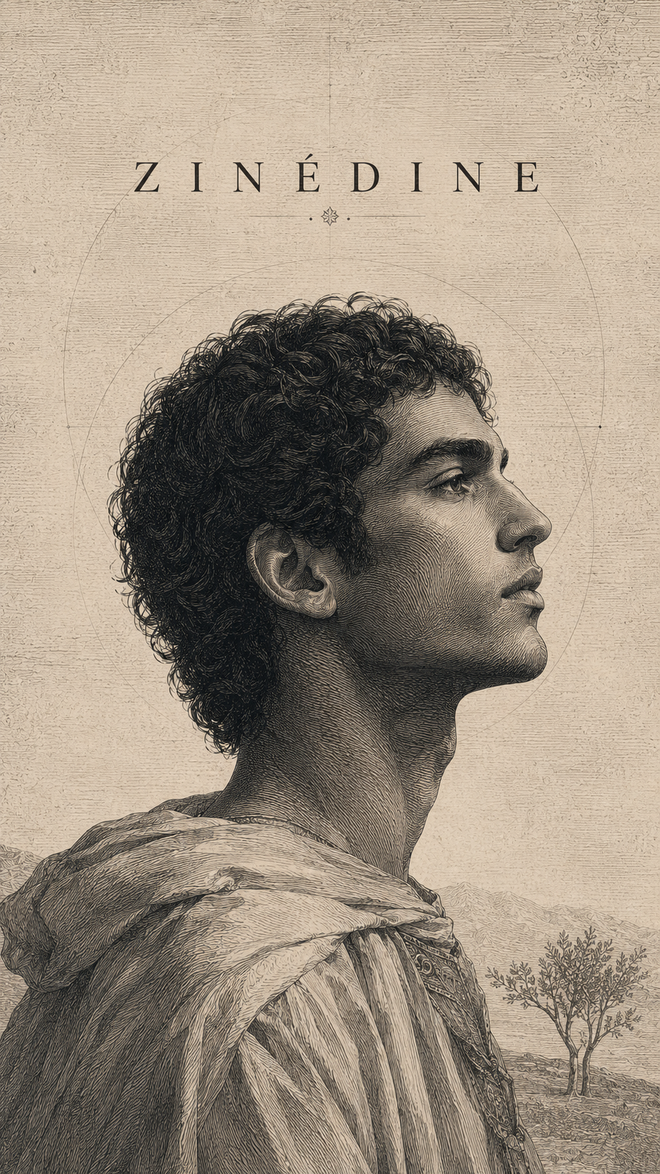 Zinédine — portrait gravé
