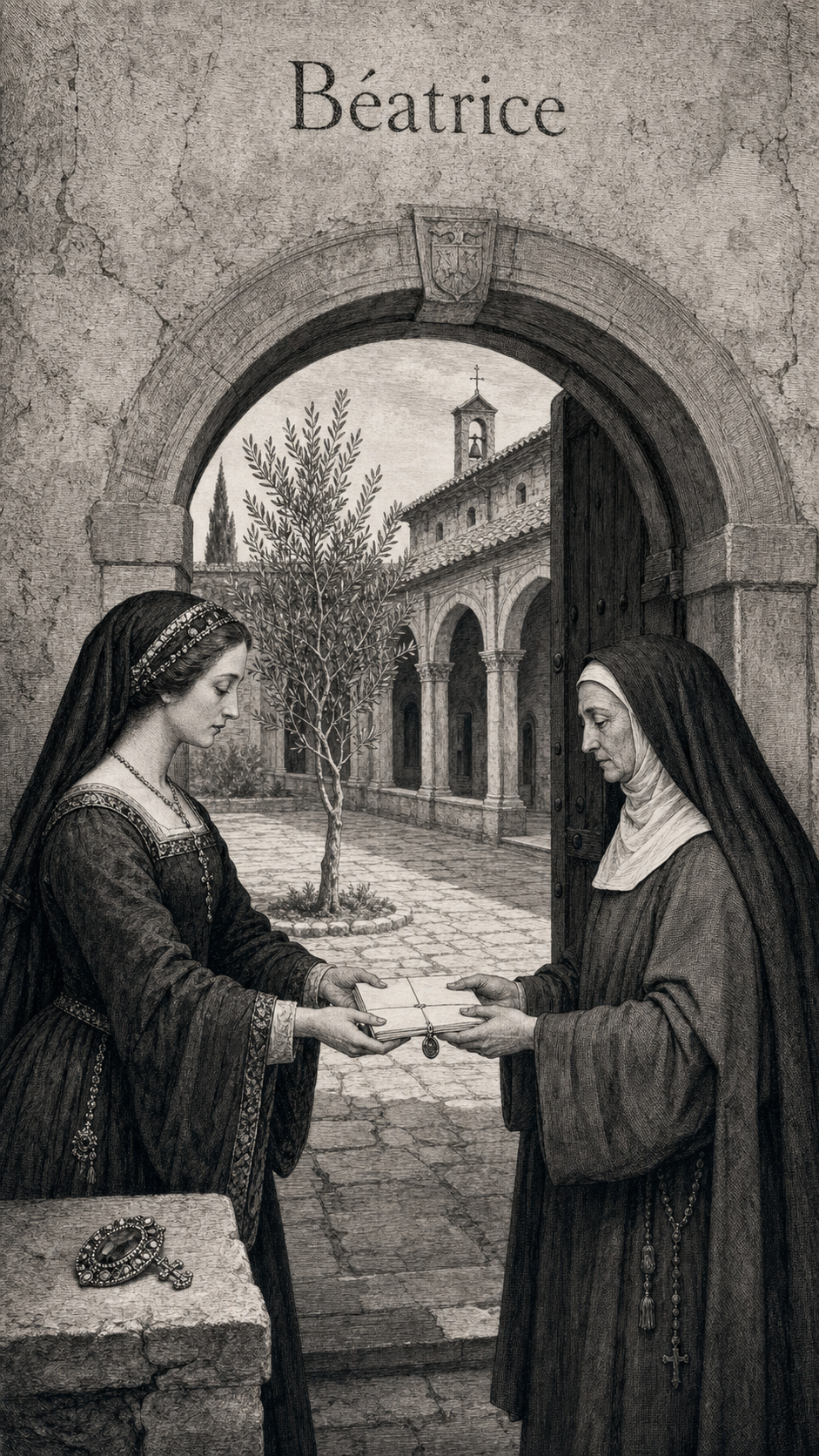 Illustration gravée du prénom Béatrice
