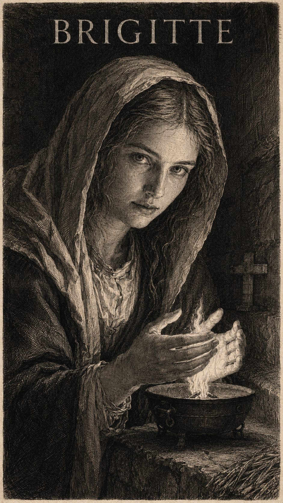 Illustration gravée du prénom Brigitte