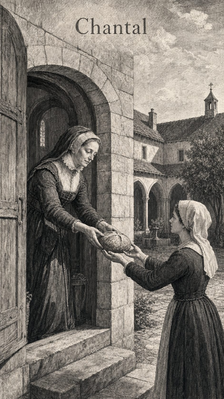Illustration gravée du prénom Chantal