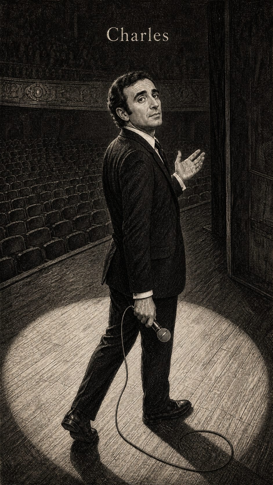 Illustration gravée du prénom Charles