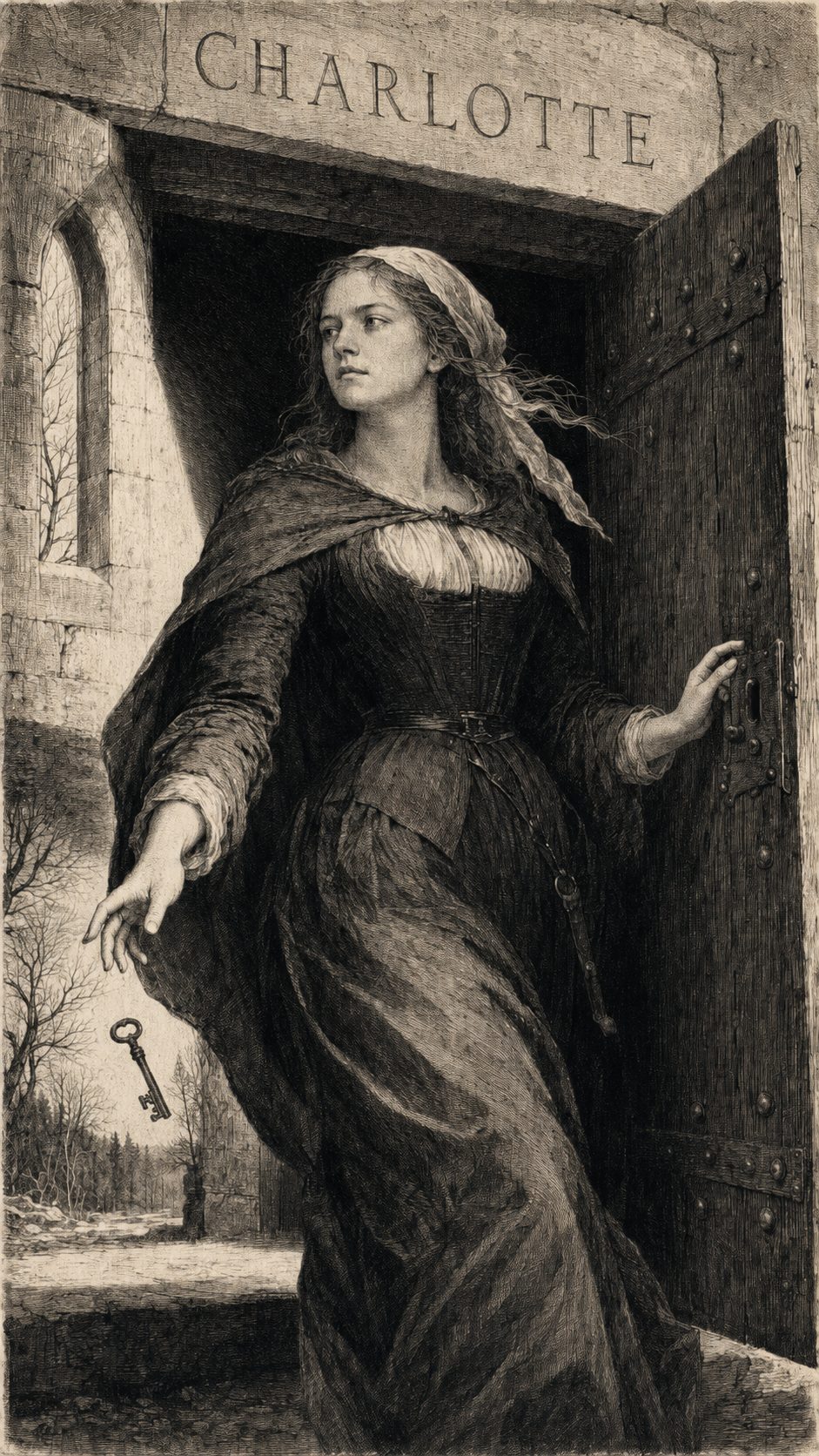 Illustration gravée du prénom Charlotte