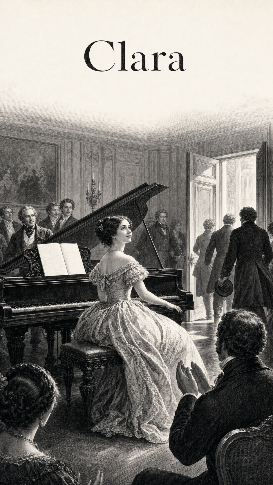Illustration gravée du prénom Clara