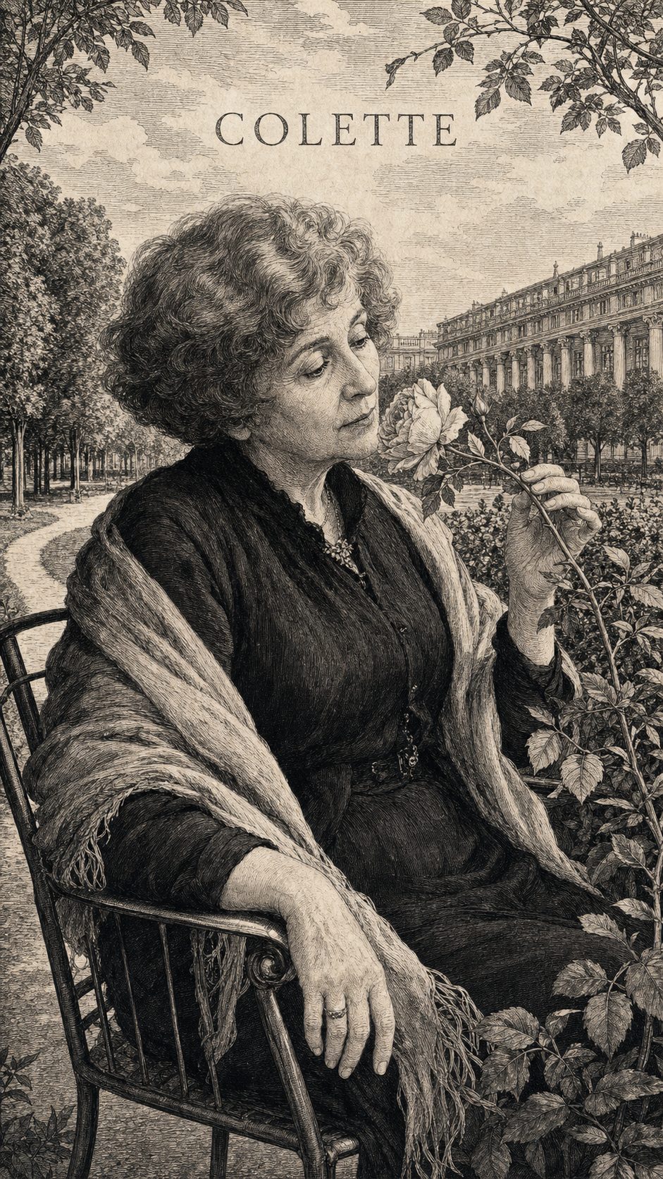 Illustration gravée du prénom Colette