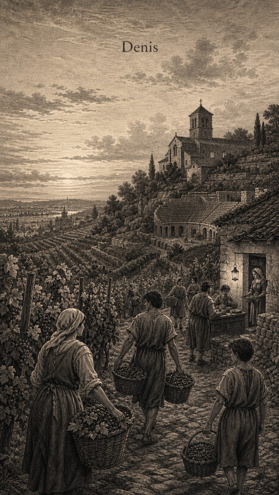 Illustration gravée du prénom Denis