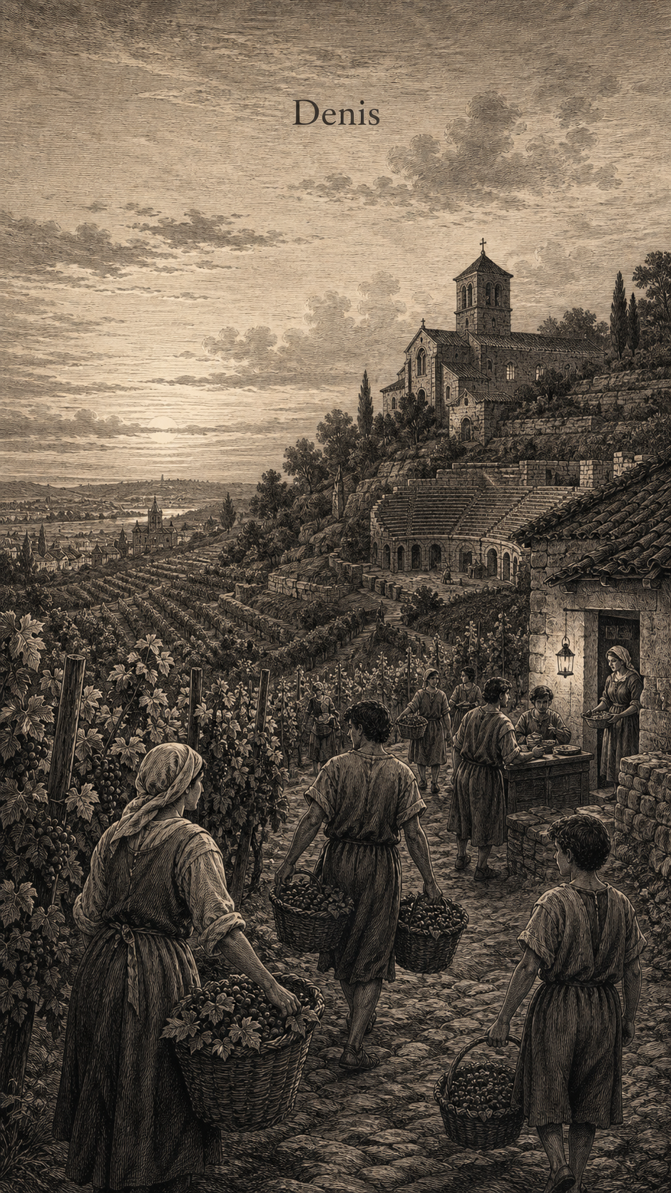 Illustration gravée du prénom Denis