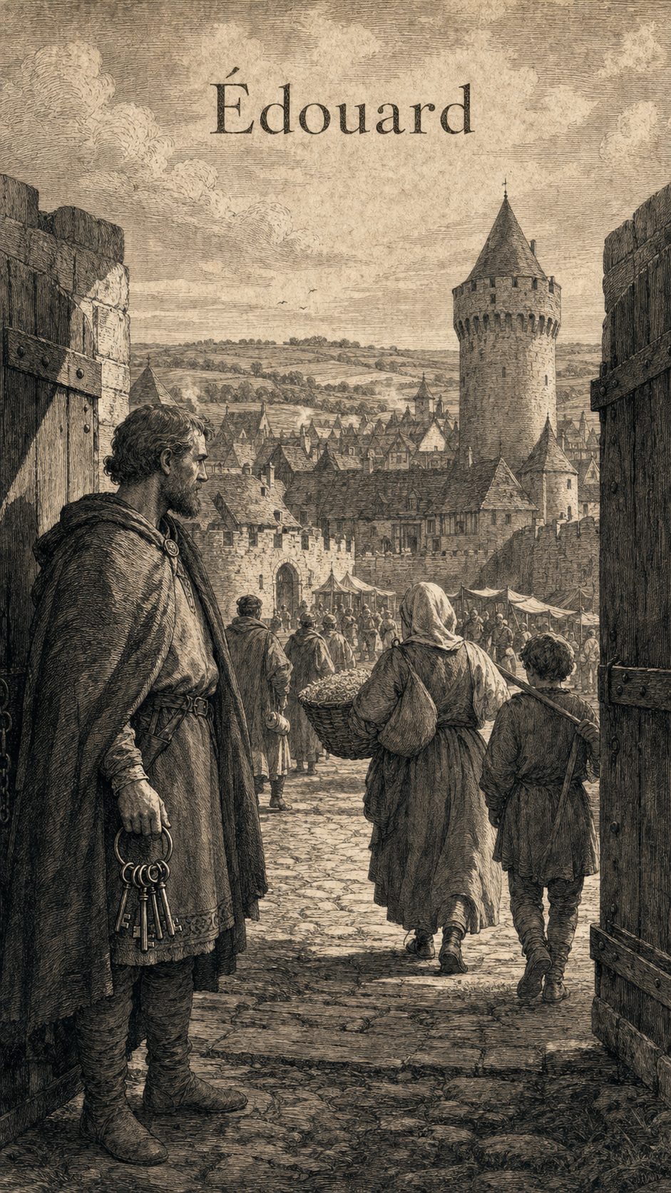 Illustration gravée du prénom Édouard