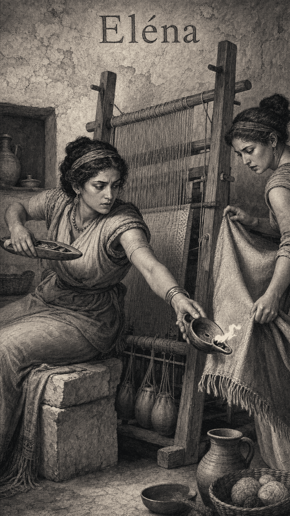 Illustration gravée du prénom Eléna
