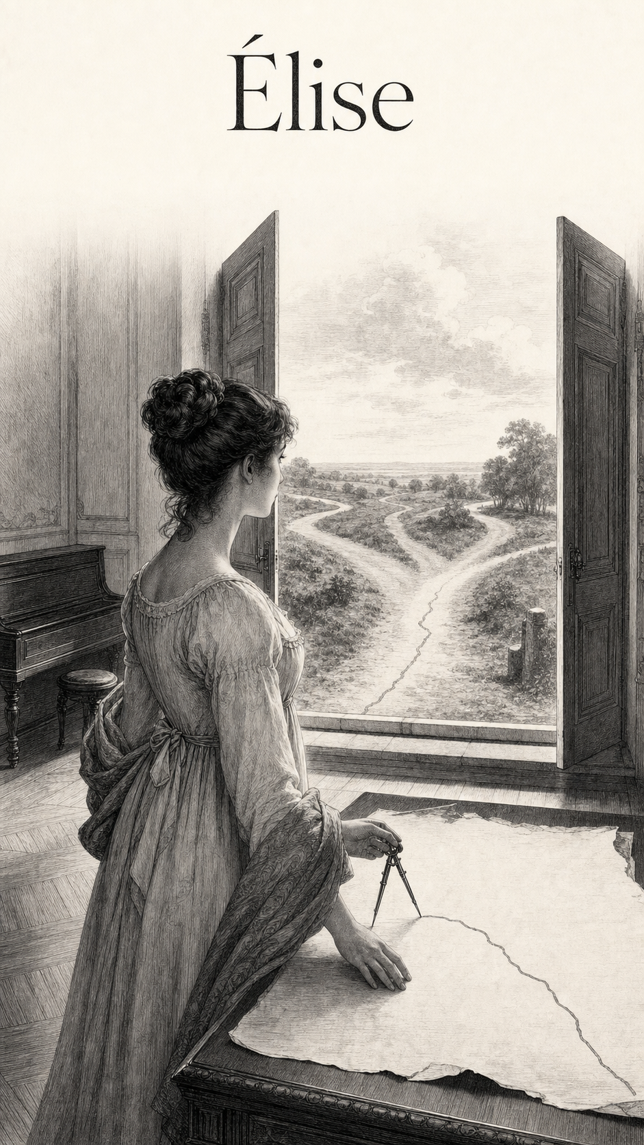 Illustration gravée du prénom Élise
