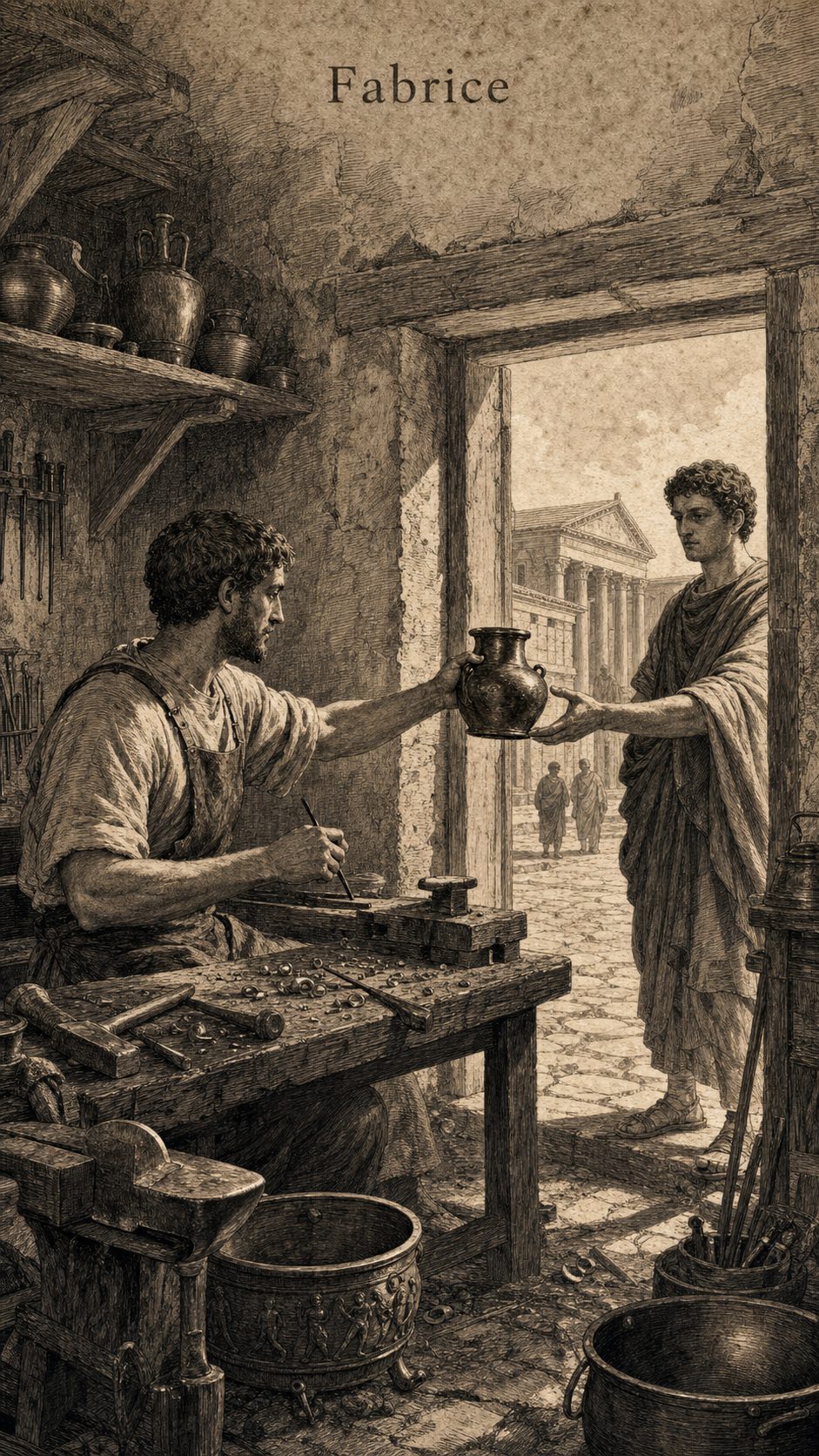 Illustration gravée du prénom Fabrice