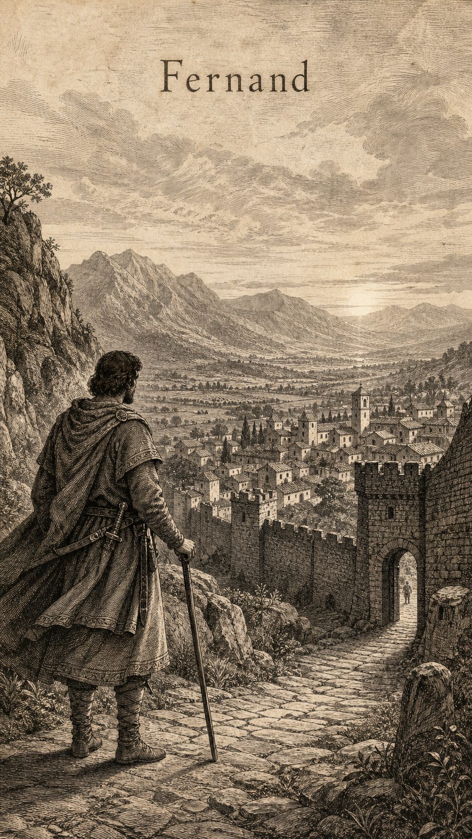 Illustration gravée du prénom Fernand