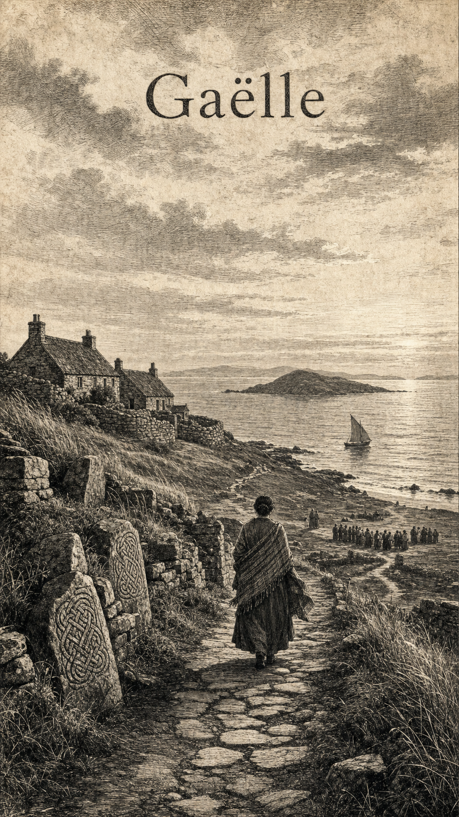 Illustration gravée du prénom Gaëlle
