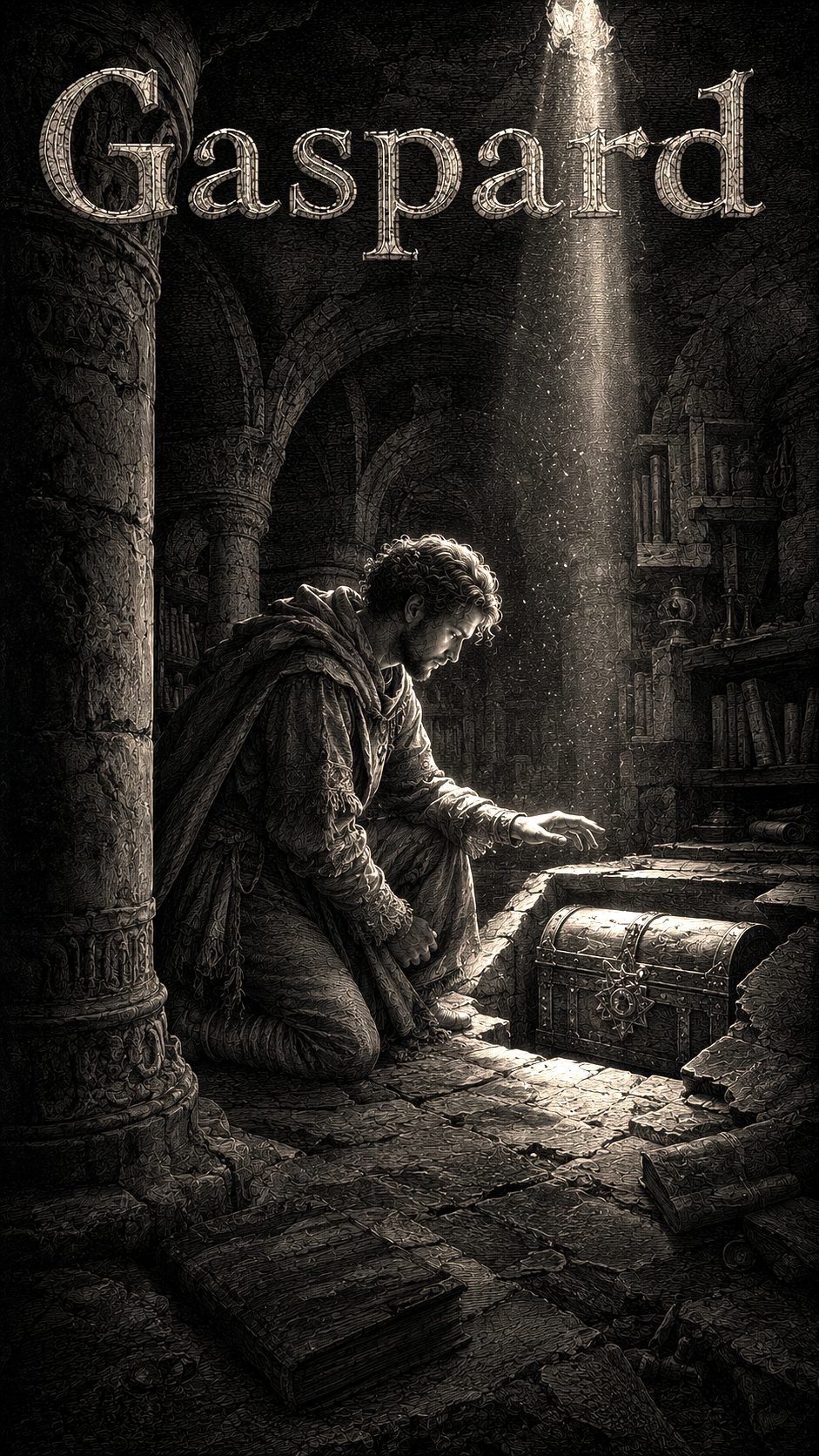 Illustration gravée du prénom Gaspard