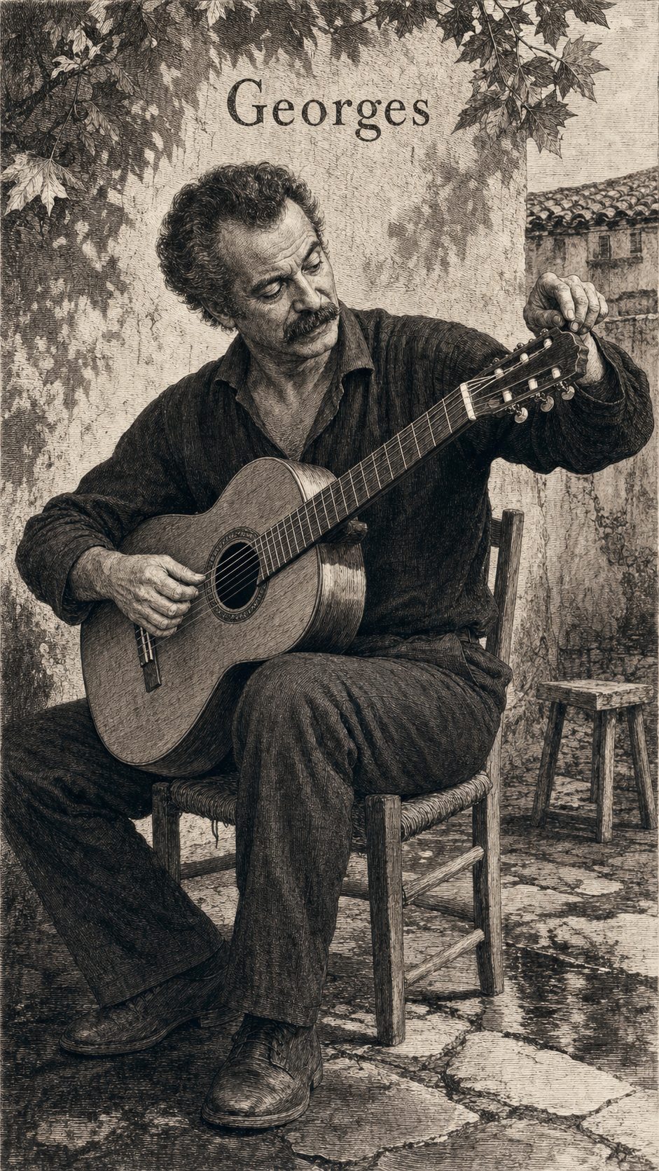 Illustration gravée du prénom Georges
