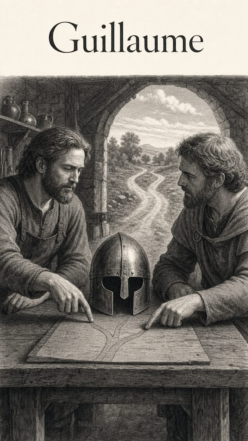 Illustration gravée du prénom Guillaume