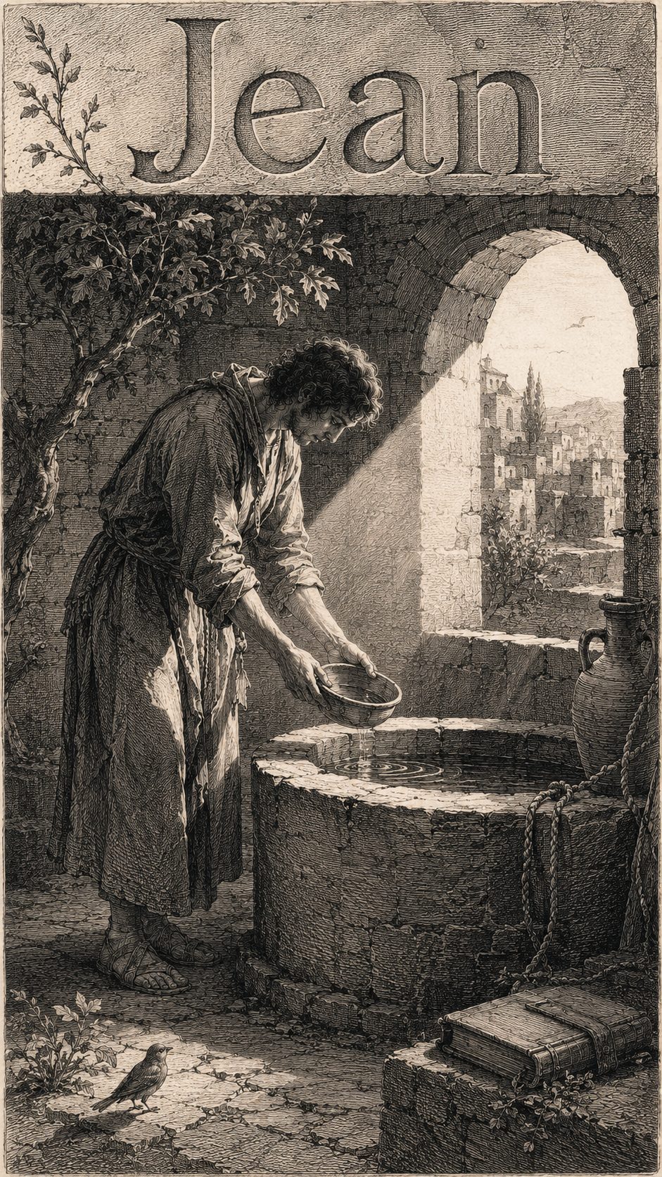 Illustration gravée du prénom Jean