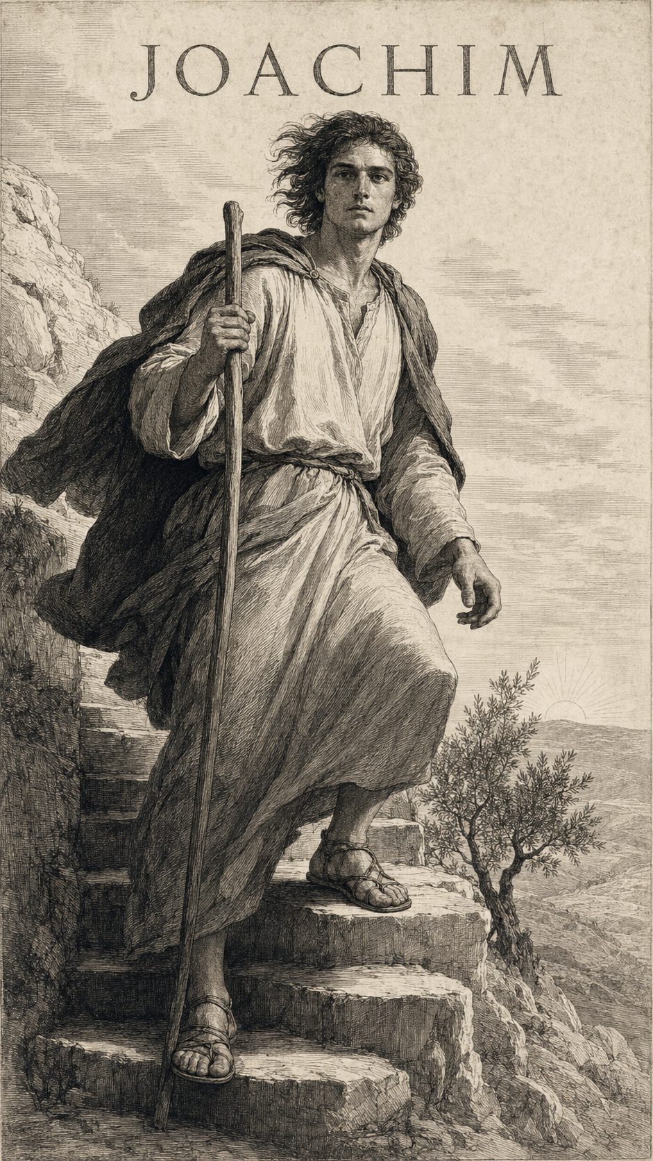 Illustration gravée du prénom Joachim