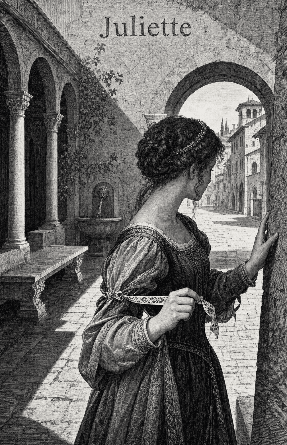 Illustration gravée du prénom Juliette