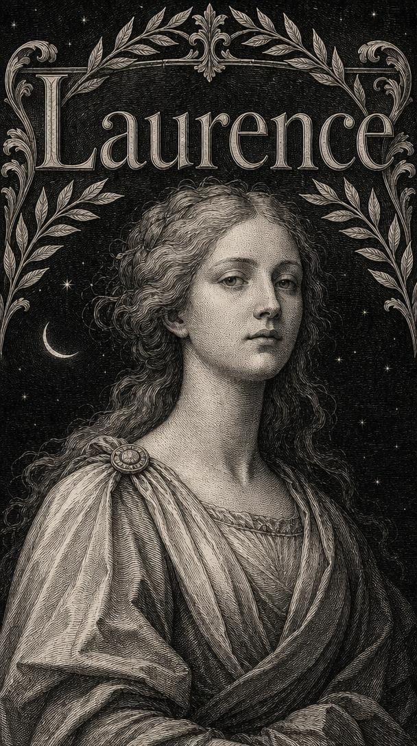 Illustration gravée du prénom Laurence
