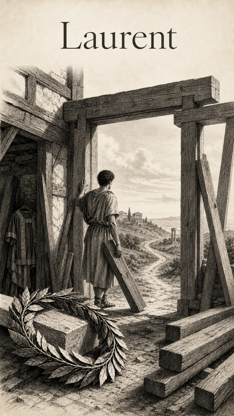 Illustration gravée du prénom Laurent