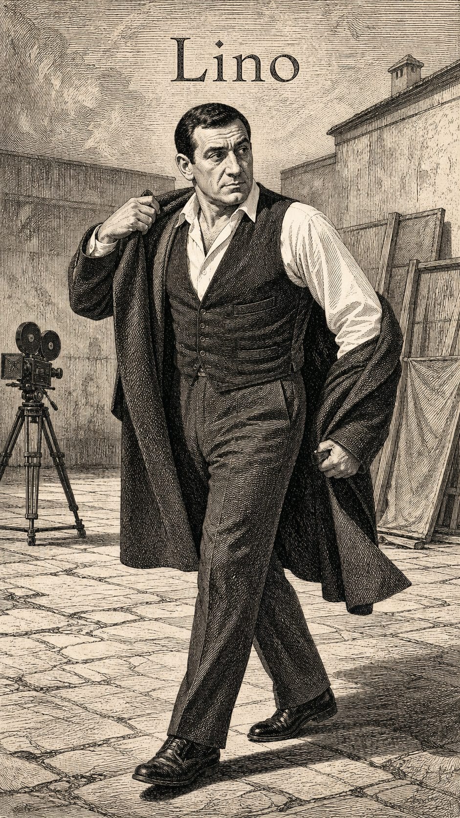 Illustration gravée du prénom Lino