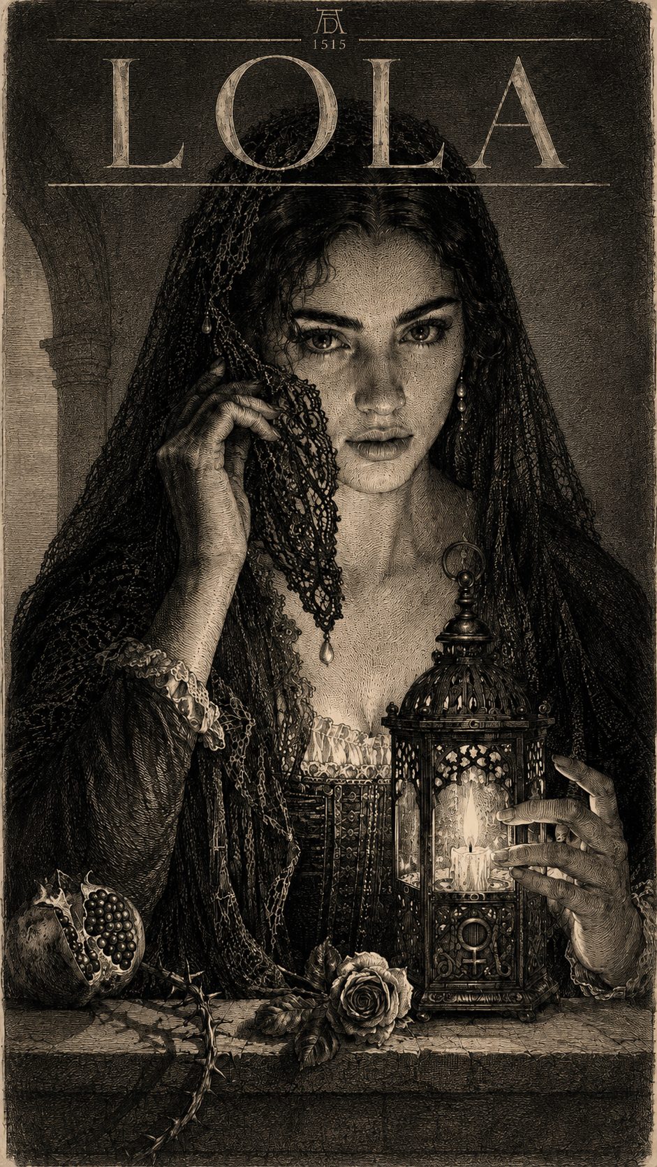 Illustration gravée du prénom Lola