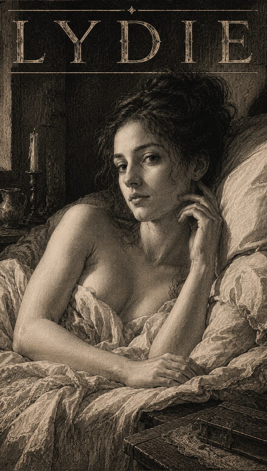 Illustration gravée du prénom Lydie