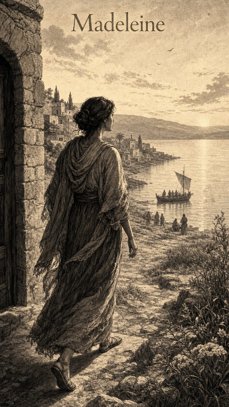Illustration gravée du prénom Madeleine