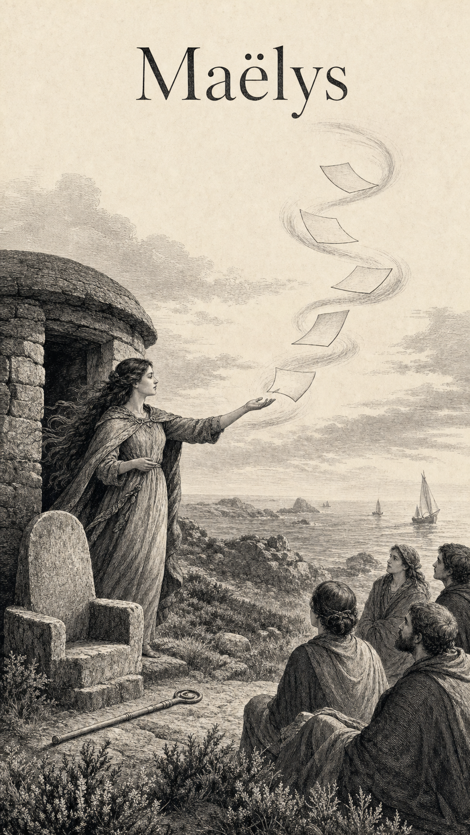 Illustration gravée du prénom Maëlys