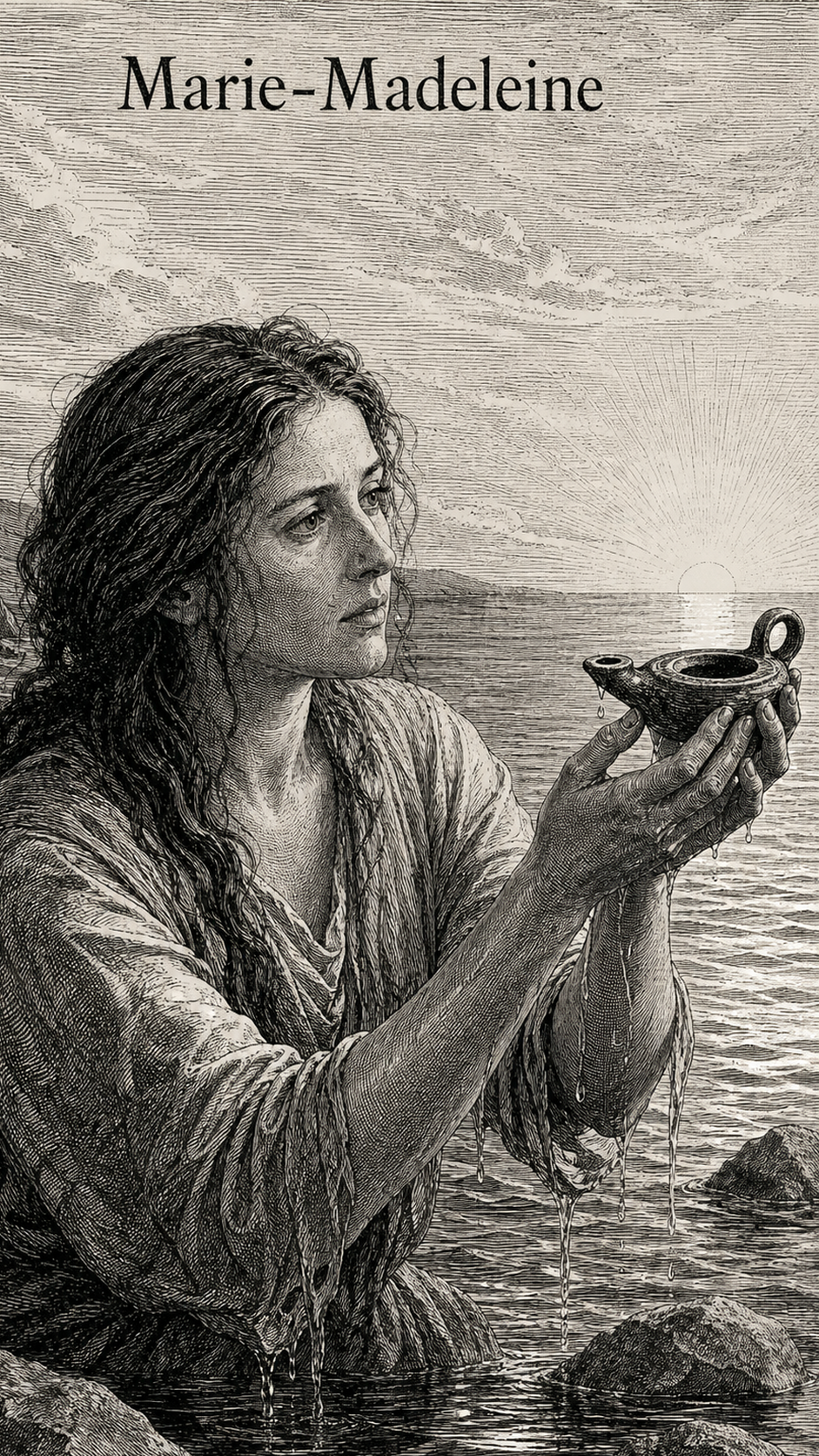 Illustration gravée du prénom Marie-Madeleine