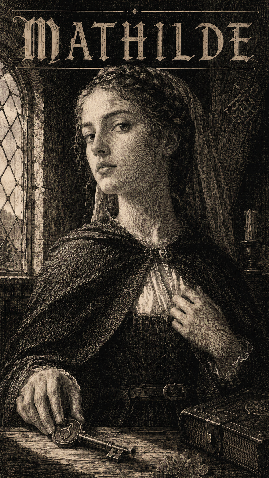 Illustration gravée du prénom Mathilde