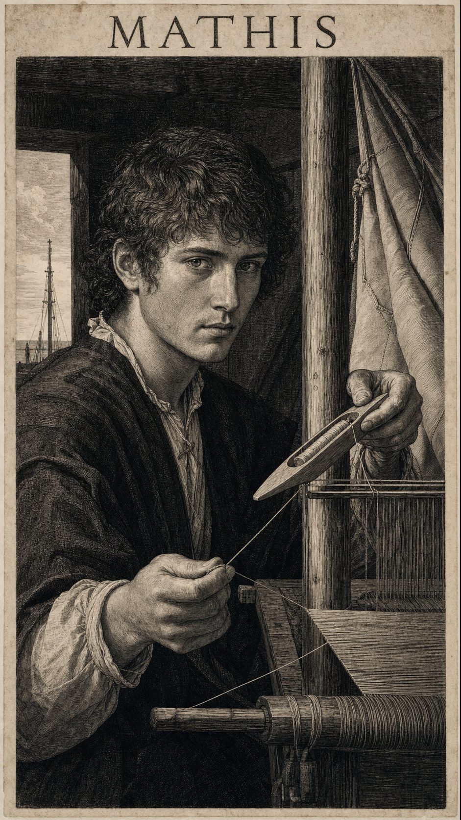 Illustration gravée du prénom Mathis
