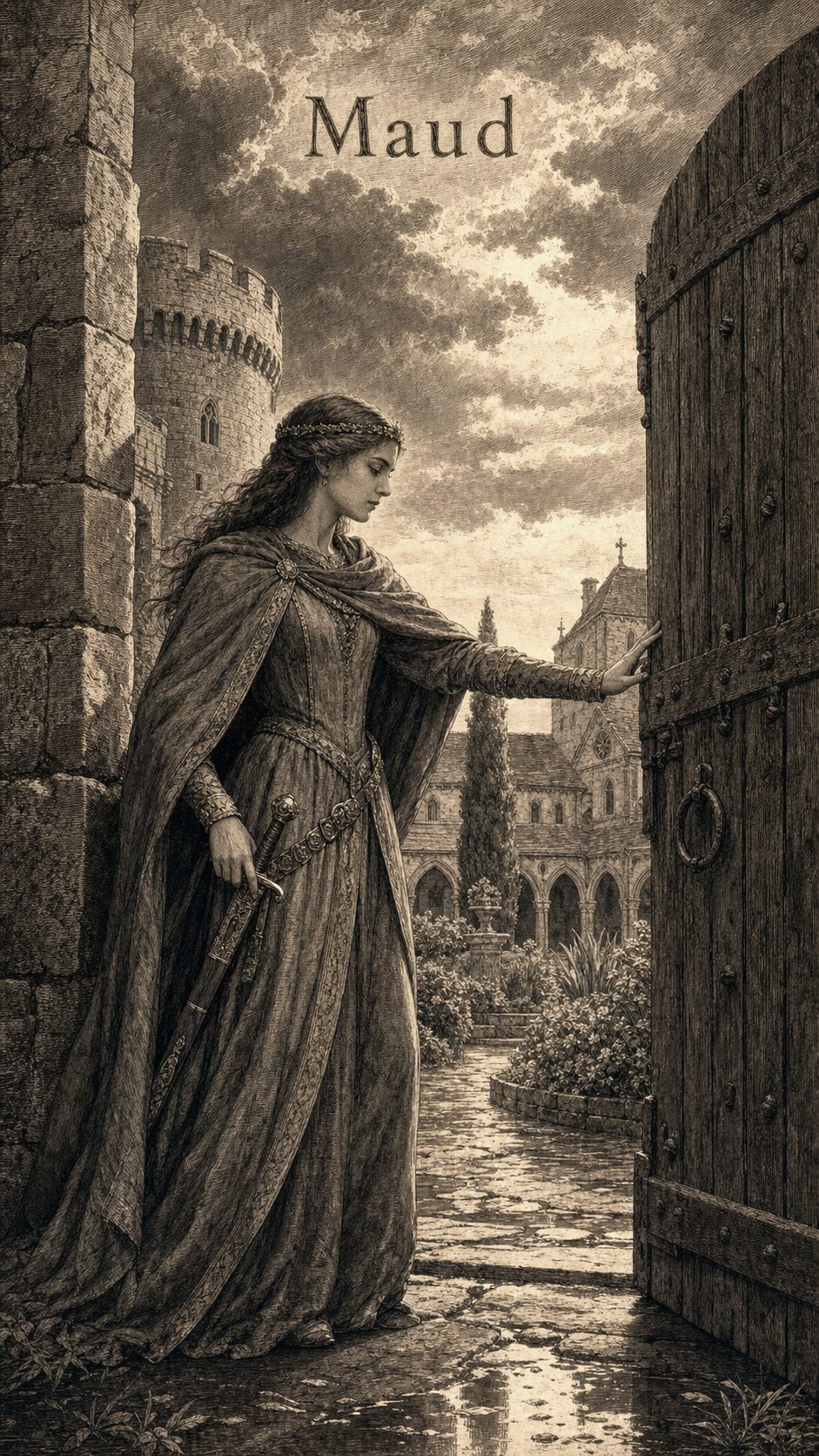 Illustration gravée du prénom Maud