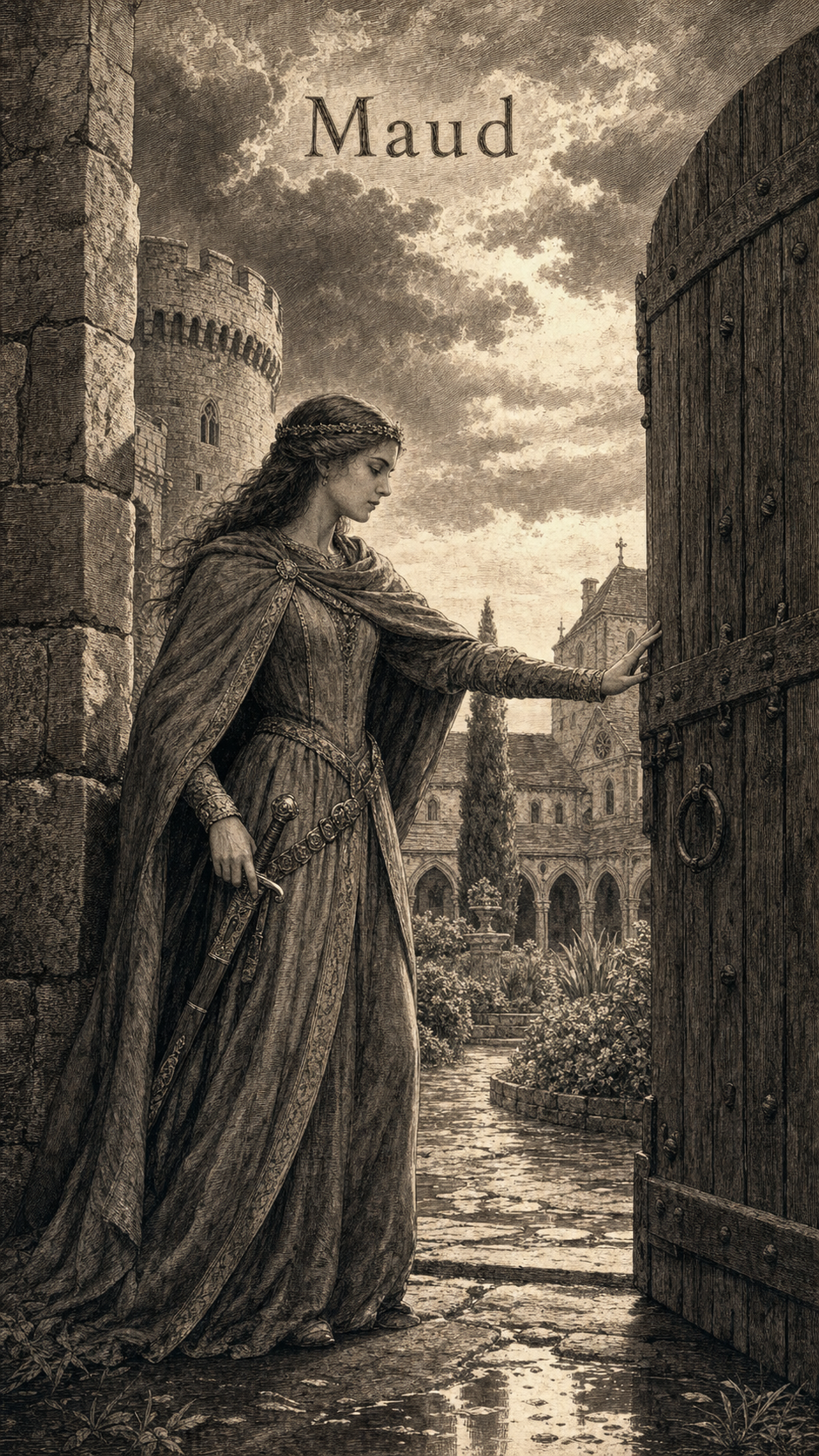 Illustration gravée du prénom Maud
