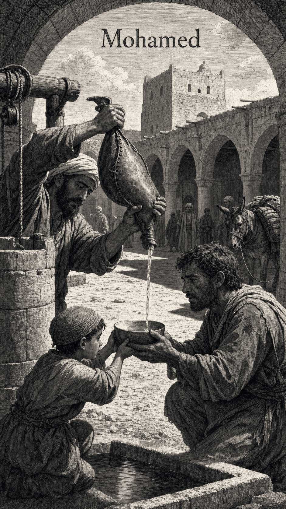 Illustration gravée du prénom Mohamed