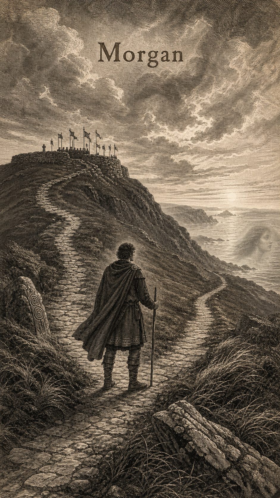 Illustration gravée du prénom Morgan