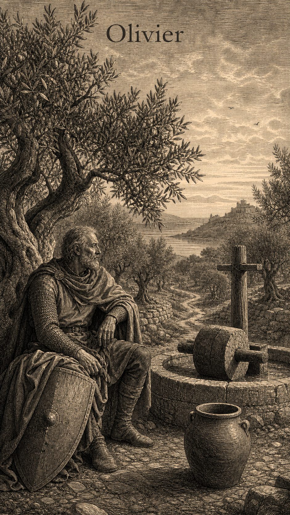Illustration gravée du prénom Olivier