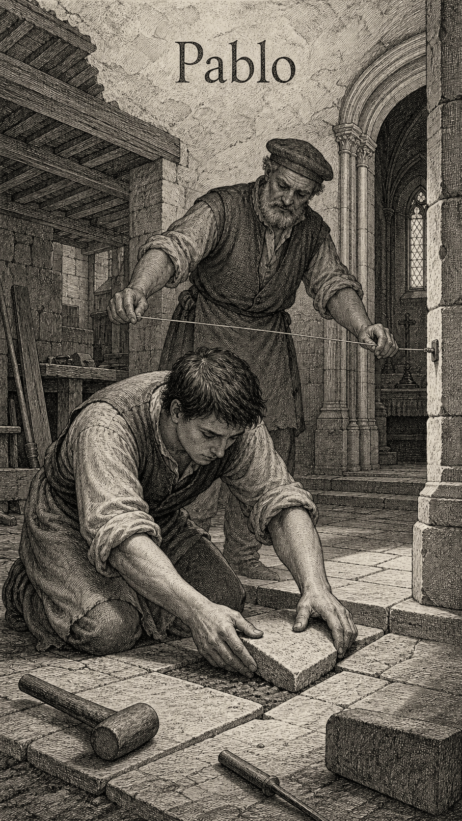 Illustration gravée du prénom Pablo