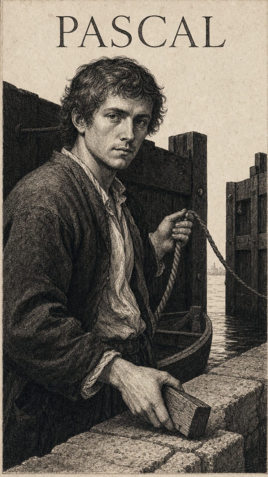 Illustration gravée du prénom Pascal
