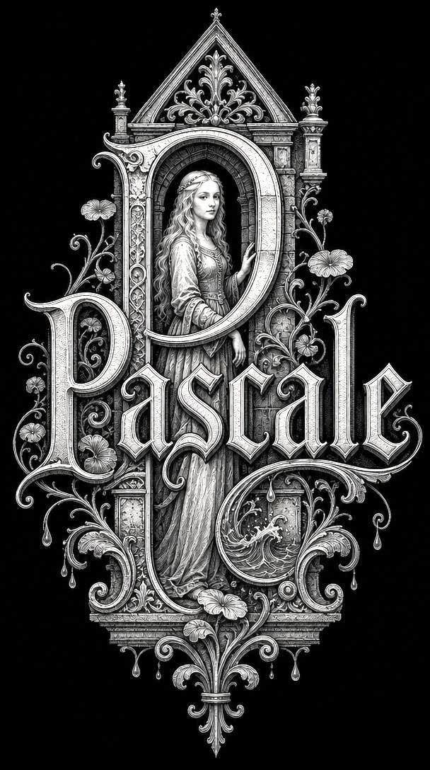 Illustration gravée du prénom Pascale
