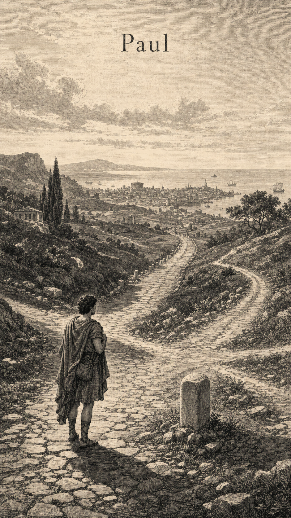 Illustration gravée du prénom Paul