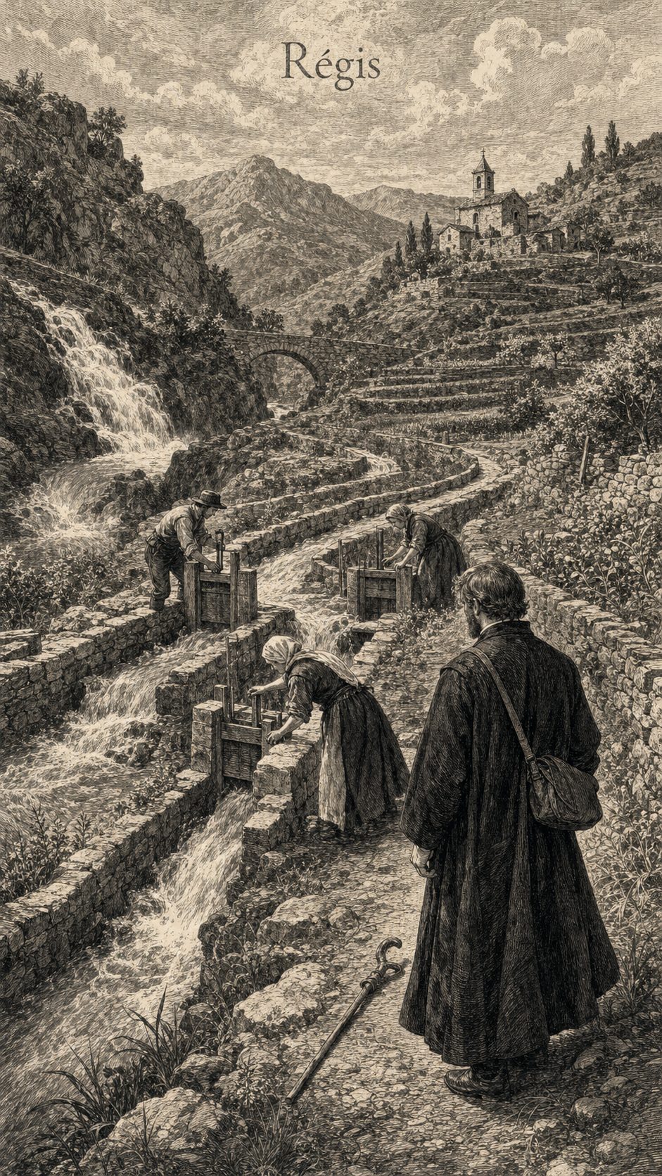 Illustration gravée du prénom Regis