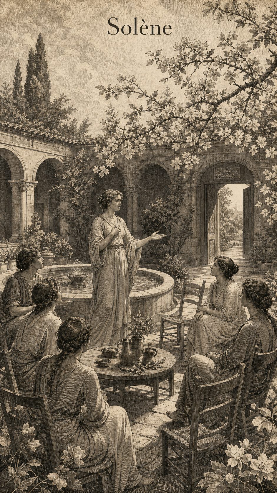 Illustration gravée du prénom Solene