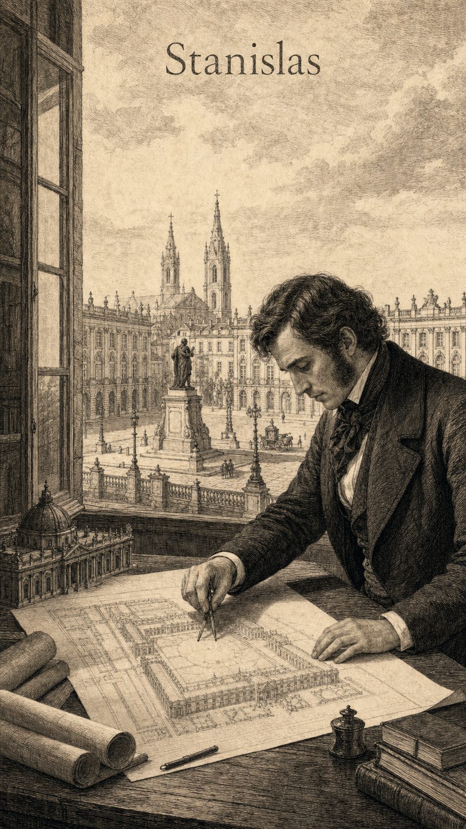 Illustration gravée du prénom Stanislas