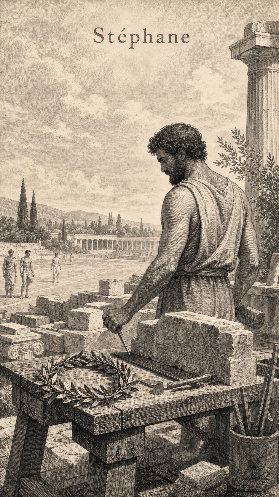 Illustration gravée du prénom Stéphane