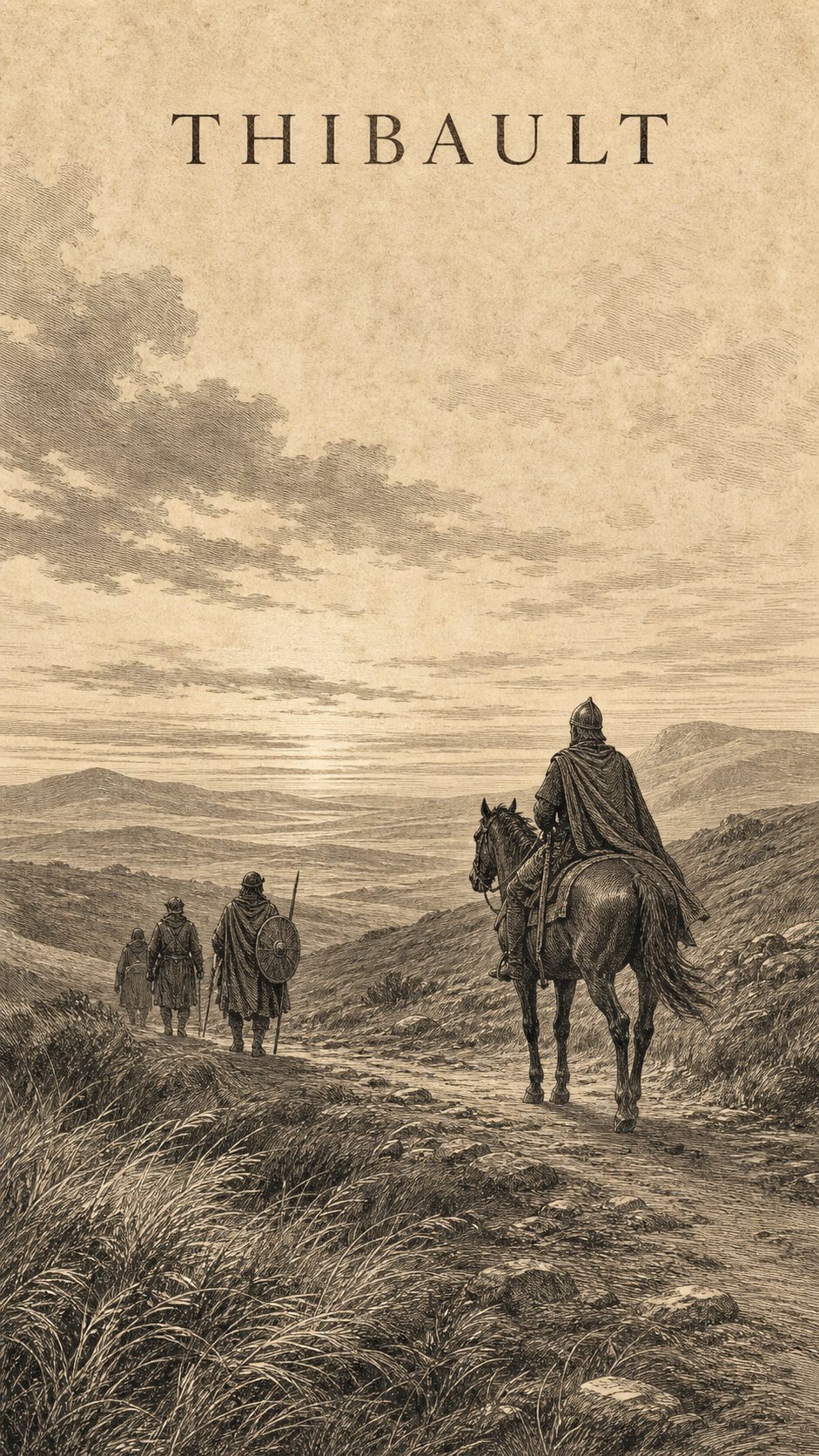 Illustration gravée du prénom Thibault