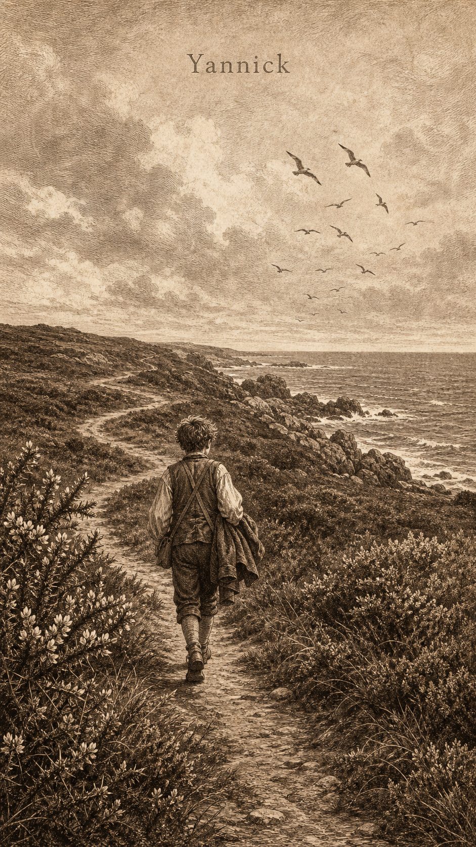 Illustration gravée du prénom Yannick
